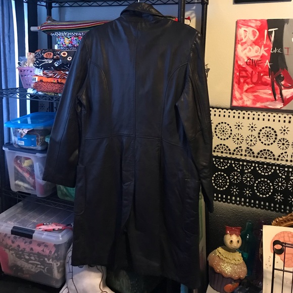 Vintage Express leather long coat - Picture 2 of 6